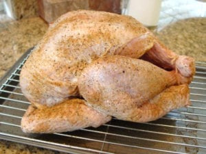 Turkey with Creole rub applied