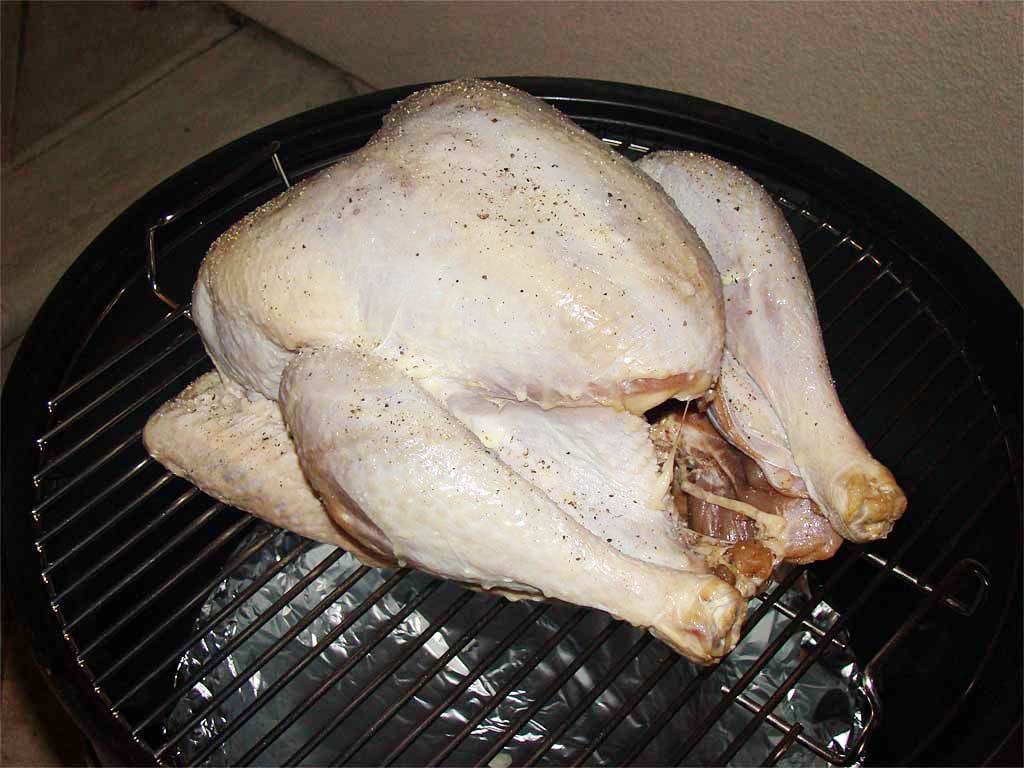 Turkey on the top cooking grate
