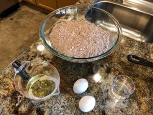 Brownie ingredients on kitchen counter