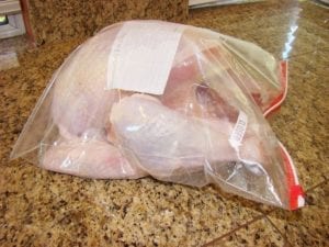 Salted turkey in Ziploc bag
