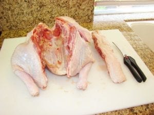 Turkey backbone removed