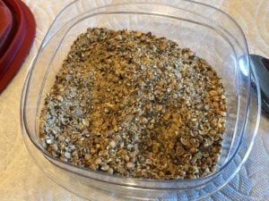 Pastrami rub in plastic container