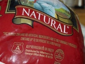 Close-up of text on turkey label