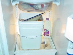 Brining container in the refrigerator