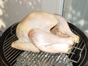 Turkey goes into the cooker