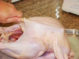Loosening skin over breast