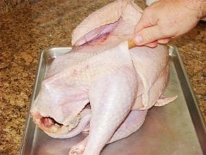 Loosening skin over thigh