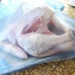 Salted turkey ready for 24-48 hours in the refrigerator