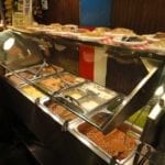 Steam table full of side dishes