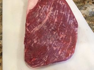 Rounded ends of brisket viewed from above