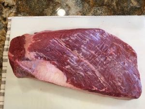 View of brisket fat side