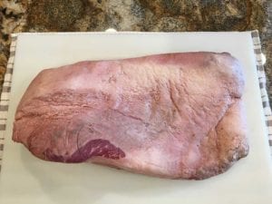 View of brisket fat side