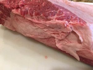 View of brisket fat side
