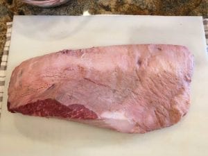 View of brisket fat side