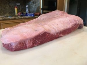 View of brisket fat side