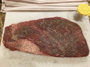 View of brisket fat side