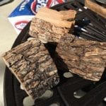 Three chunks of oak smoke wood