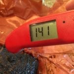 Thermapen shows 141F internal meat temp