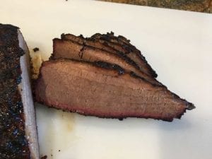Slices of brisket flat