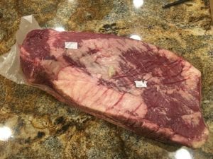 View of brisket lean side