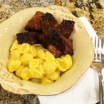 Burnt ends with mac & cheese