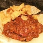 Brisket and ground beef chili with Fritos corn chips