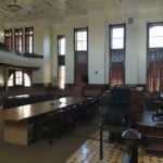 View inside courtroom