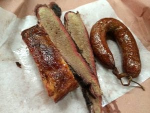 Sparerib, brisket and sausage