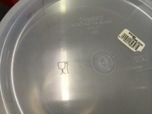 Food Safe symbol on Cambro container