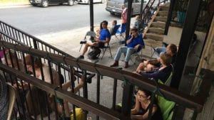 The line gets longer at 8:30am