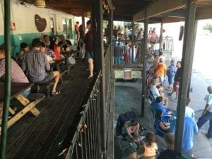 A view of the outdoor patio and remaining customer line