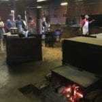 Pit room with live fire on floor