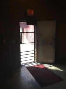 Sun shining through open back door