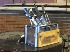 Close-up of knife set