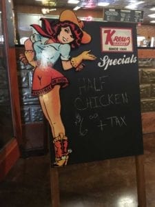 Cowgirl advertisement for daily special