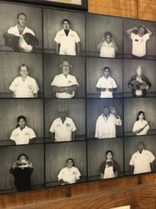 Black & white photos of Kreuz staff and owner