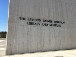 LBJ Presidential Library sign