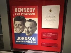 Kennedy/Johnson campaign poster and inauguration invitation