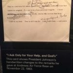 Handwritten notes after Kennedy assassination