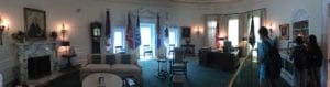 Panoramic photo of Johnson oval office replica