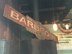 Ancient Louie Mueller Barbecue sign