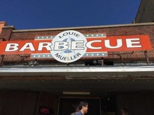 Louie Mueller Barbecue sign