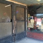 Screen doors at entrance to Louie Mueller Barbecue