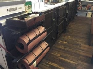 Behind the counter at Smitty's fresh meat market
