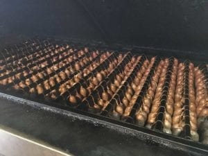View into dedicated sausage pit in backroom