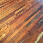 Old wooden floors in overflow dining room