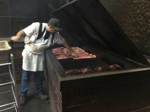 Spareribs going into the pit