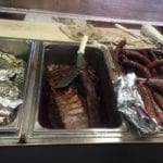 Steam tray of ribs and sausages