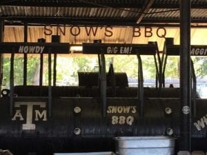 View of one of the Snow's BBQ pits