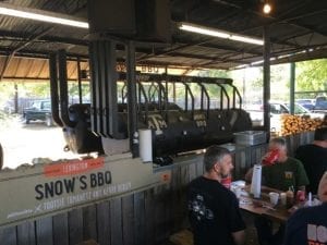 Another view of one of Snow's BBQ pits